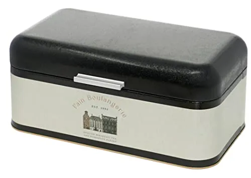 Lashuma Brotbox grau Backhaus für Küche, Brotaufbewahrung zum Frischhalten von Brot 36x21 cm