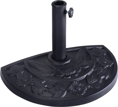 COSTWAY Halbrunder Sonnenschirmständer für Balkone in schwarz von Costway