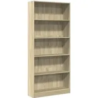 vidaXL Bücherregal Sonoma-Eiche 80x24x176 cm - Hochwertiges Regal aus Holzwerkstoff in Sonoma-Eiche für vielseitigen Einsatz im Wohnzimmer, Büro oder Flur. Bietet viel Stauraum für Bücher, Deko und mehr – pflegeleicht und langlebig!