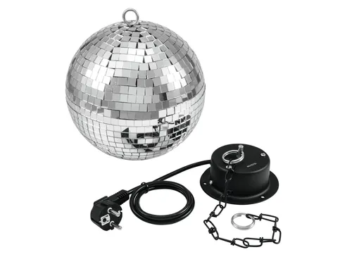 Spiegelkugel 20cm mit Motor MD-1015 - Rotierende Discokugel für unvergessliche Partystimmung, ideal für Events und Feiern