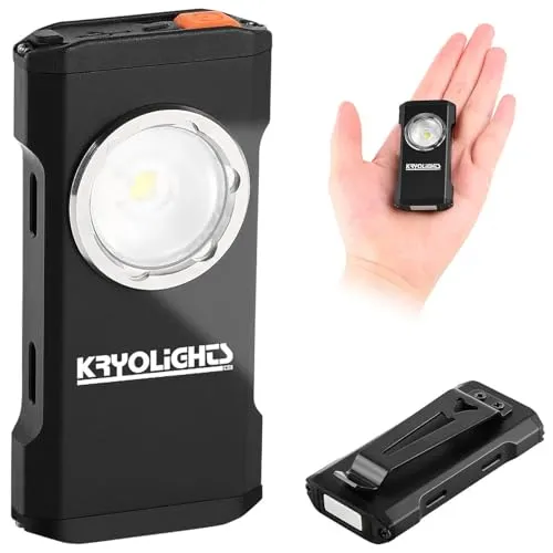 KryoLights Arbeitsleuchte: Mini-LED-Taschenlampe, 7 Leucht-Modi, 300 Lumen, IP44, Akku (Camping-Taschenlampe, LED-Camping-Taschenlampe, Wasserdichte Taschen)