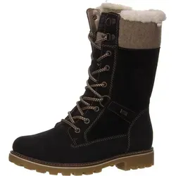 Winterstiefel REMONTE für Damen, Gr. 42, schwarz-beige - Wanderschuhe mit wasserabweisender TEX-Ausstattung und atmungsaktivem Innenmaterial aus Schurwolle, ideal für kalte Tage und Outdoor-Aktivitäten.