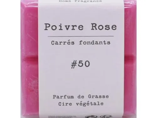 Duftzauber Tabs – Aroma-Schmelzlinge aus Duftwachs | Schmelztabletten für Duftlampen & Wachswärmer | Aromawachs für intensives Dufterlebnis (Quadrat, Nr.50 - POIVRE ROSE)
