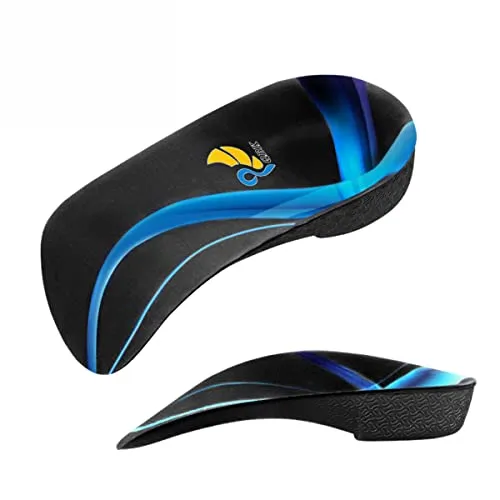 Einlegesohle Plantarfasziitis QBK 3/4 Einlegesohlen Sport Plattfuß Orthopädische Einlagen Schuhe für Fersensporn Damen und Herren Achillessehnenentzündung Schmerzlinderung, M