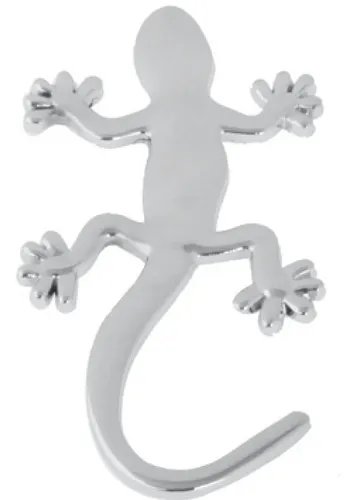 Auto Aufkleber 3D Chrom Gecko Metall Eidechse Emblem silber, neu