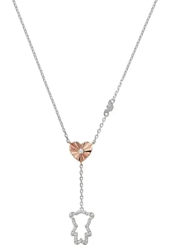 Emporio Armani Damen-Halskette aus Edelstahl oder Sterling Silber, Sonic Silber - Elegante Halskette aus hochwertigem Sterling Silber, perfekt für lässige Anlässe und ein stilvolles Accessoire für jeden Tag.