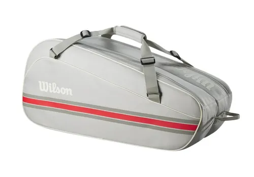 Wilson Schlägertasche TEAM 6 PACK Unisex - Taschen & Geldbörsen - Geräumige Tasche für bis zu sechs Tennisschläger, ausgestattet mit zwei Hauptfächern und strapazierfähigem Material für optimalen Komfort und Langlebigkeit.