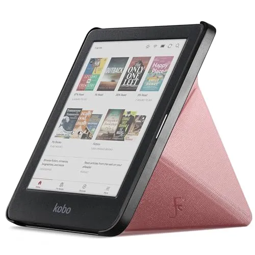 Forefront Cases Hülle für Kobo Clara Colour/Color und Kobo Clara BW (Modell: 2024) - Schutz-Hülle und Ständer - Auto Schlaf Wach Funktion, Dünn und Leicht (Origami Design) Tasche - Roségold