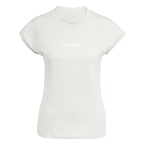 adidas Damen Essentials SMALL Logo Cotton T-Shirt XL - Trainingsbekleidung aus 100 % Baumwolle, regulär geschnitten mit Rundhalsausschnitt und stylischem 3-Streifen Logo auf der Brust.