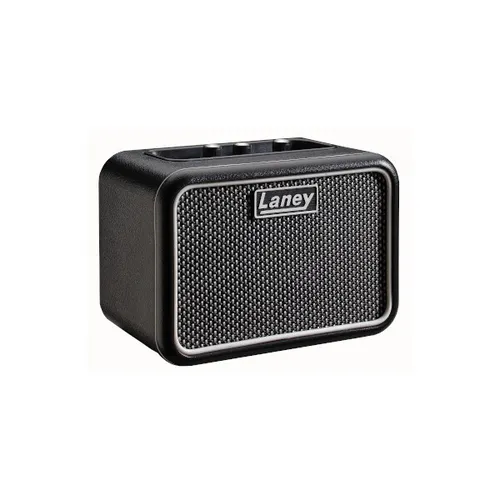 Laney MINI Series - 3W Battery Powered Guitar Amplifier - Supergroup Edition Schwarz - Superkompakter Gitarrenverstärker mit Clean- und Drive-Kanal, ideal für zu Hause oder unterwegs. Inklusive Smartphone-Schnittstelle für 1000 zusätzliche Sounds und kostenloses 3-Monats-Abonnement für ULTIMATE GUITAR.