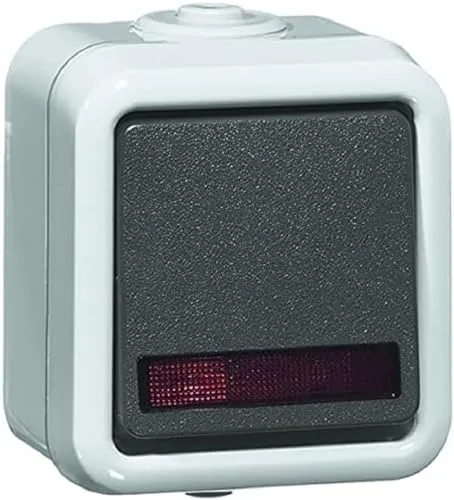 PEHA Wechselschalter grau glänzend, IP54 Aufputz - Smart Home Wechselschalter in elegantem Grau, IP54 Schutzklasse für hohe Widerstandsfähigkeit, ideal für Innen- und Außenbereiche.