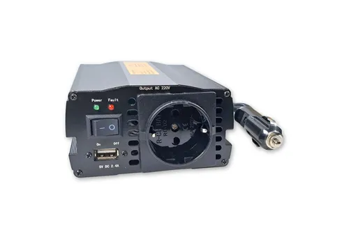 Impulse Innovation Wechselrichter VC-12-150300, 12V DC auf 230V AC - Kompakter Wechselrichter für 12V DC, wandelt in 230V AC um, ideal für mobile Anwendungen. Mit USB-Ausgang für direktes Laden von Geräten und robustem Aluminiumgehäuse für hohe Sicherheit und Langlebigkeit.
