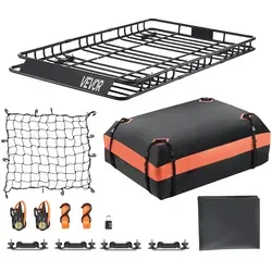 VEVOR Dachgepäckträger Dachkorb 1625x990x105mm - Robuster Gepäckträger aus legiertem Stahl mit maximaler Traglast von 113,4 kg, ideal für Reisen und Abenteuerausflüge.