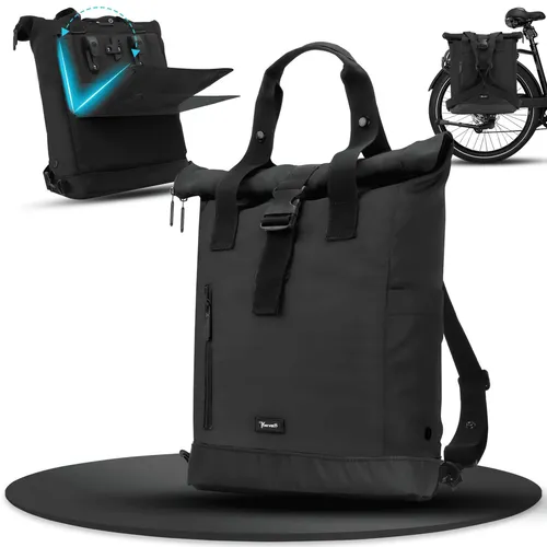 MIVELO Fahrradtasche für Gepäckträger - Wasserabweisender Fahrradrucksack in Mint - Fahrradtaschen mit praktischem Design, 2-in-1 Funktion als Rucksack und Tasche, 22L Stauraum, sicherer KLICKfix-Halterung und klappbares Rückenteil für flexibles Fahren.