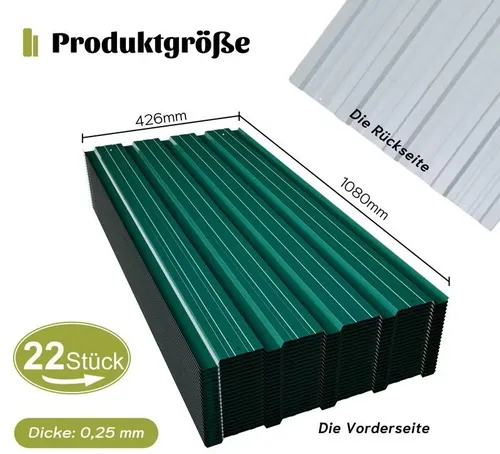 22x Trapezblech Profilblech 10m² verzinkt