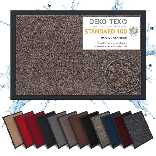 Carpet Diem Fußmatte, einfach sauber I Schmutzfangmatte Eingangsbereich - Fussmatte Innen & Außen, rutschfeste Türmatte, Schmutzfang Teppich für Haustür I Fußabtreter in Taupe 40x60 cm