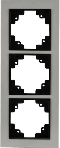 Unitec Abdeckrahmen 3-fach edelstahl, Serie Imola - Lichtschalter - Eleganter 3-fach Abdeckrahmen aus Edelstahl, perfekte Ergänzung für moderne Wohnräume.