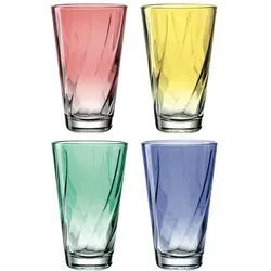 LEONARDO HOME Twist Trinkglas-Set, 4er Set in blau von LEONARDO