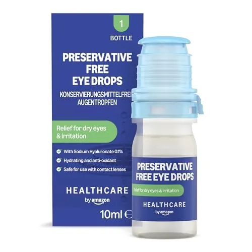Healthcare By Amazon Augen tropfen ohne Konservierungsmittel, 10 ml (1er-Pack) (zuvor Amazon Basic care) – Die Verpackung kann variieren