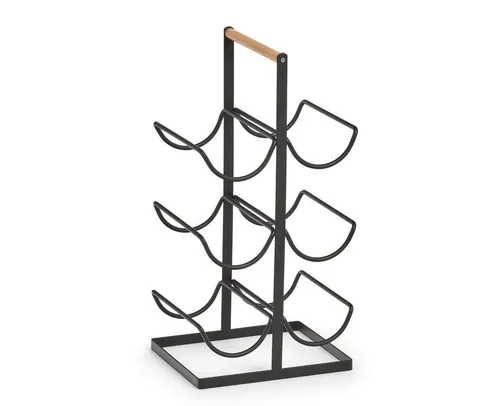 Zeller Present Weinregal aus Metall für 6 Flaschen - Stilvolles Weinregal aus robustem Metall in Schwarz, bietet Platz für bis zu 6 Flaschen und fügt sich perfekt in jede Wohnung ein.