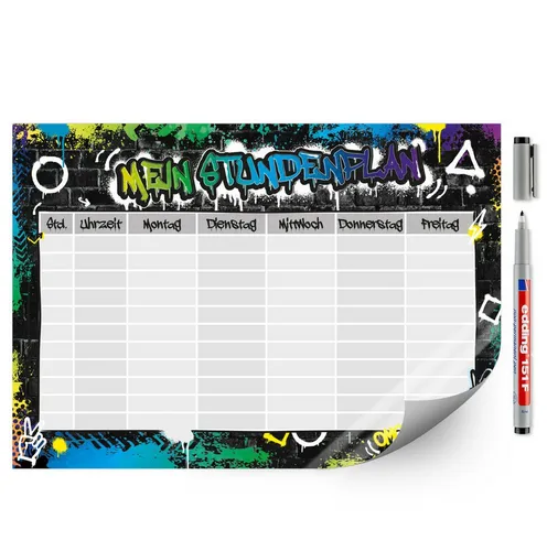 younikat Wochenplan younikat Stundenplan abwischbar selbstklebend I inkl. Stift I dv1456