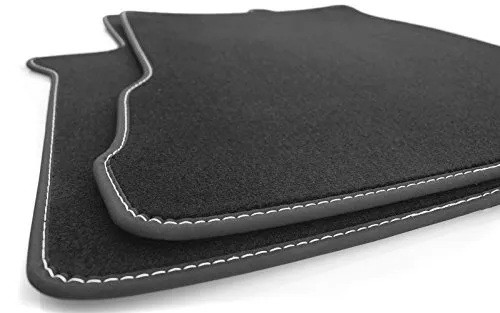 LKW Fußmatten für Volvo FH4 FH500 Velours Matten (Ziernaht Silber) Automatten LKW-Matten Teppich Fahrerkabine Tuning 2-teilig