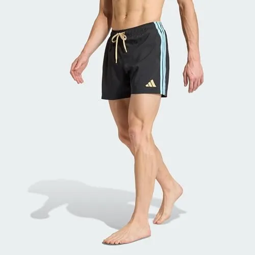 adidas Performance Badeshorts 3-STREIFEN schwarz S - Sportliche Badeshorts mit 3-Streifen-Design für optimalen Tragekomfort. Ideal für den Einsatz im Wasser und bei sportlichen Aktivitäten. Maschinenwaschbar und aus 100% Polyester gefertigt.