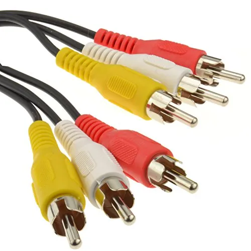 3X Chinch Cinch Stecker Zum Stecker Composite & Audio Kabel Anschlusskabel 25 m [25 Meter/25m]