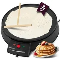 Clatronic CM 3372 Crêpes Maker – Schwarz - Küchengerät mit stufenloser Temperatureinstellung für perfekt gebräunte Crêpes. Ideal für Familien und kreative Beilagen!