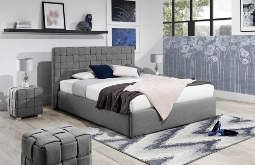 Luxus Doppelbett 200x200cm mit modernem Design - Modernes Bettgestell für Erwachsene, rechteckig mit eleganter grauer Farbe. Ideal für ein stilvolles Schlafzimmer, bietet Komfort und Funktionalität in einem.
