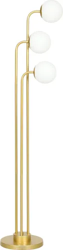 Moderne Stehlampe mit 3 drehbaren Schirmen in Gold