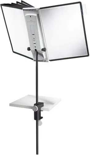 Durable Sichttafelsystem 5818-00 Desk Clamp - Tischstativ mit 10 A4 Sichttafeln, höhenverstellbar und flexibel einsetzbar für optimale Präsentationen