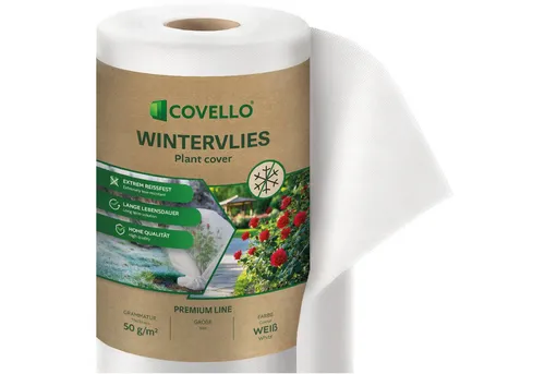 Covello Wintervlies Winterschutz für Pflanzen – 50g/m² Frostschutz - Wintervlies für Pflanzen, reißfest und UV-stabil – schützt zuverlässig vor Frost, Wind und Schädlingen, fördert das Wachstum durch optimales Mikroklima.