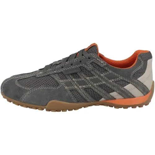 Geox Herren U Snake ORIGINAL A Sneaker, Grau, 43 EU - Herren-Sneaker mit stoßgedämpfter Sohle, ideal für den Alltag und bequem durch die herausnehmbare Innensohle.