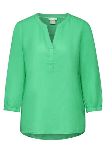 Leinenmischung Bluse für Damen - Damenbluse aus Leinenmischung, mit 3/4 Arm und seitlichen Schlitzen für optimalen Tragekomfort und lässigen Look.