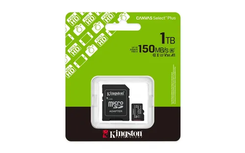 Canvas Select Plus 1 TB MicroSDXC Speicherkarte - Speicherkarten mit 1 TB Kapazität, UHS-I U3 für schnelle Datenübertragungen bis zu 150 MB/s, ideal für Kameras und Smartphones.
