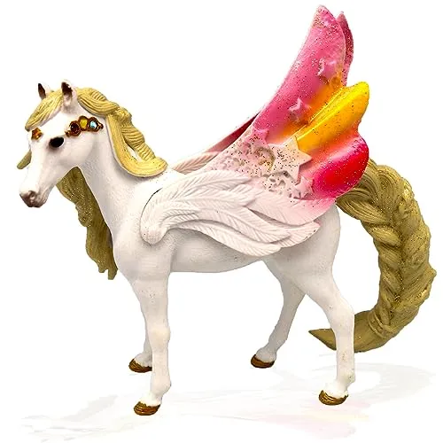 Doyomtoy Einhorn Spielfigur Meereseinhorn Familie,Regenbogeneinhorn,Mythische Pegasus Einhorn Modell Magische Energie Kreatur Solide Farbige Einhorn