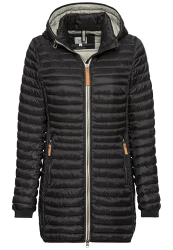 camel active Damen Steppjacke aus recyceltem Polyamid - Funktionsjacke aus recyceltem Polyamid, wasserabweisend und winddicht. Mit abnehmbarer Kapuze und 2-Wege Reißverschluss - perfekt für aktive Frauen!