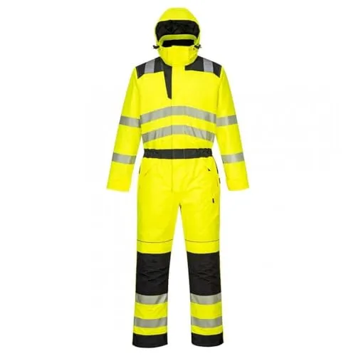 Portwest PW3 Hi-Vis Winter Overall XL - Wasserdicht mit versiegelten Nähten und weichem Insulatex-Futter für Wärme und Komfort. Ideal für sichere Sichtbarkeit bei winterlichen Bedingungen.