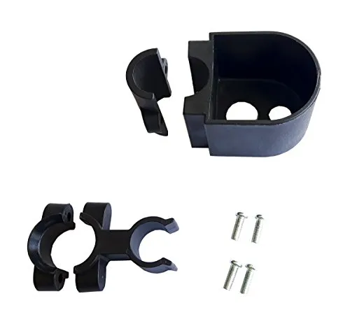 FabaCare Stockhalter Gehstockhalter für Rollatoren, Gehrahmen und Gehhilfen, schwarz, Halterung für Gehstock, Gehstockhalterung mit FabaCare Spezialversiegelung