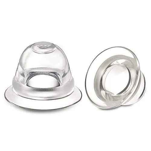 Welnove 【4X Brusthütchen Zum, Schlupfwarzen Sauger, Nipple Sucker für Korrektur Schlupfwarzen und Umgekehrte Brustwarze-aus Weicher Silikon, inklusiv Schutzdose