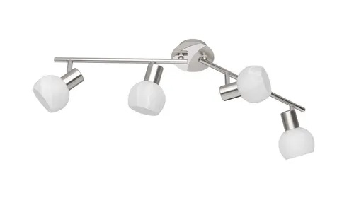 Vierflammige Deckenleuchte ANTIBES von REALITY Leuchten - Moderne Wandleuchte aus Metall in Nickel Matt mit schwenkbaren Spots, ideal für individuelle Lichtakzente in jedem Wohnbereich. Perfekt für Wohnzimmer, Flur oder Treppenhaus.