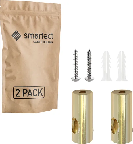 2x Affenschaukel Gold Aufputz-Kabelhalter Deckenpins Textilkabel Halterung