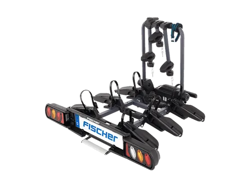 FISCHER Kupplungsfahrradträger ProlineEvo 3 - für bis zu 3 Fahrräder oder E-Bikes, faltbar und benutzerfreundlich mit Abklappmechanismus