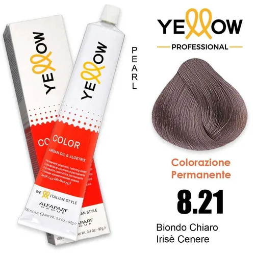 Tönung für Haare 8.21 Alfaparf yellow Color Blond Klar Asche Bratsche 100ml