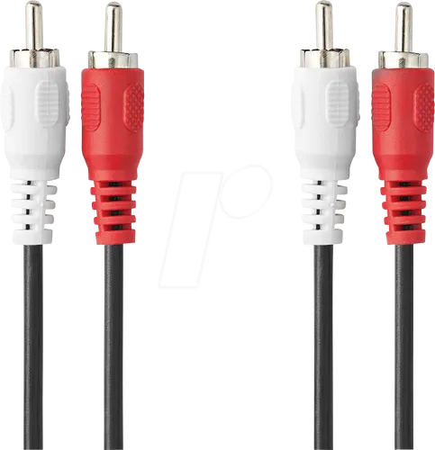 NEDIS Stereo-Audiokabel 2x RCA Stecker - 1,00 m, vernickelt für optimale Signalübertragung und einfache Verbindung von HiFi-Anlagen und Lautsprechern
