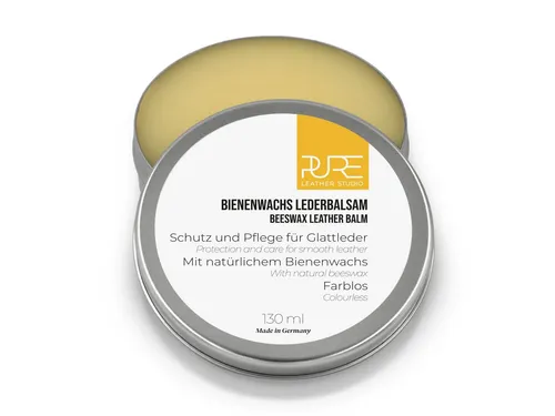 PURE Studios Bienenwachstuch Bienenwachs Lederbalsam, Farbloses Lederbalsam Lederfett Lederpflege mit echtem Bienenwachs