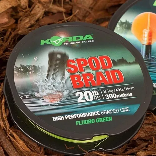 Korda Spod Braid - Geflochtene Angelschnur - Angelschnüre mit 0,16 mm Durchmesser und 300 m Länge, ideal für präzises Spodfischen und hohe Wurfweiten.