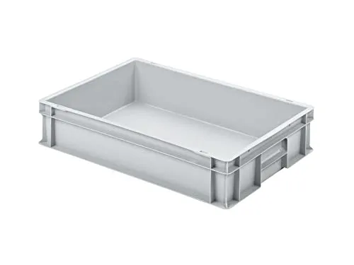 PROREGAL Eurobehälter mit geschlossenem Griff - 21L, Grau - Transportboxen für Industrie und Gewerbe, robust und temperaturresistent von -20 bis +80°C, ideal für Lagerung und Transport.