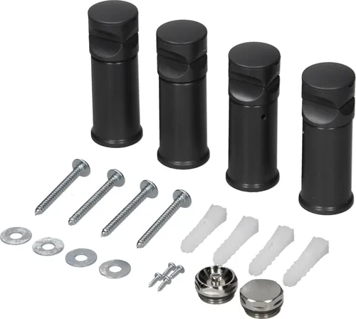 LuxeBath Halterung für Badheizkörper - Anthrazit - Handtuchwärmer Halterung für gerade und gebogene Modelle, verstellbar und hitze- sowie feuchtigkeitsbeständig für perfekten Halt und platzsparende Nutzung.